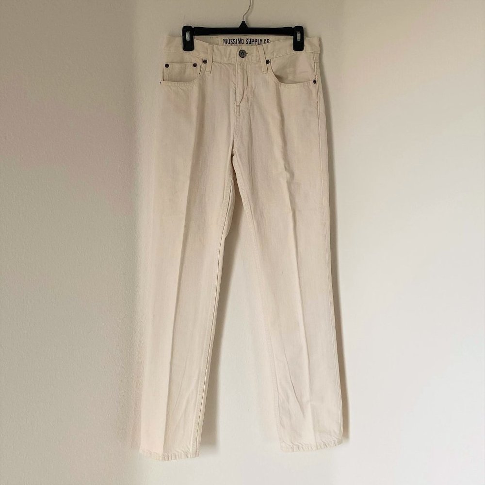 MOSSIMO - Men's Slim Fit, Straight Leg Jeans, Cream, 30x32